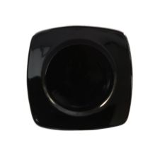 C.A.C. R-SQ8-BLK, 8.87-Inch Porcelain Black Round In Square Plate, 2 DZ/CS