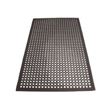 Winco RBM-35K-R, 5x3-Feet Black Rubber Anti-Fatigue Floor Mat with Beveled Edge