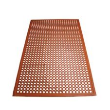 Winco RBM-35R, 36x60x0.5-Inch Grease-Resistant Anti-Fatigue Beveled Rubber Floor Mat, Red