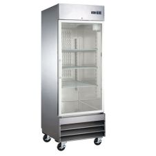Omcan RE-CN-0021-G-HC, 29-inch 1 Glass Door Stainless Steel Refrigerator, 23 Cu.Ft