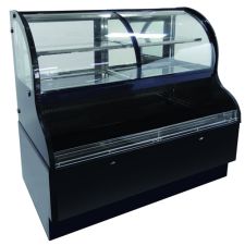 Omcan RE-CN-0483, 48-inch Dual Service Stainless Steel Curved Glass Refrigerated Display Case