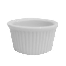 C.A.C. RKF-234, 2.75 Oz 2.75-Inch Porcelain White Fluted Ramekin, 4 DZ/CS