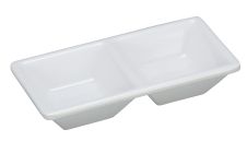 Yanco RM-063 5.125x2.5-Inch Rome Melamine Round White 2-Compartment Dessert Dish, 48/CS