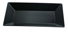 Yanco RM-216BK 16x9.5-Inch Rome Melamine Rectangular Black Plate, DZ
