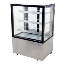 Omcan RS-CN-0271-S, 36-inch Stainless Steel Square Glass Refrigerated Display Case