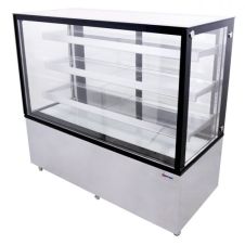 Omcan RS-CN-0471-S, 60-inch Stainless Steel Square Glass Refrigerated Display Case
