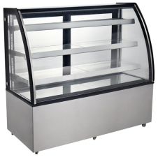 Omcan RS-CN-0471, 60-inch Stainless Steel Curved Glass Refrigerated Display Case
