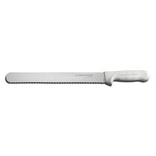 Dexter Russell S140-12SC-PCP, 12-inch Scalloped Roast Slicer Knife, White Handle