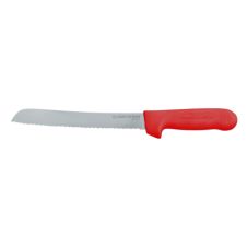 Dexter Russell S162-8SCR-PCP, 8-inch Slip-Resistant Red Handle, Scalloped Bread Knife