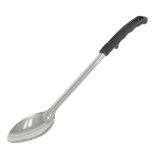 C.A.C. SВЅO-11BH, 11-inch Stainless Steel Solid Basting Spoon with Black Handle