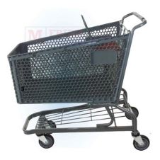 M.Fried Store Fixtures SC88, Gray Medium Plastic Shopping Cart, 120 Liter