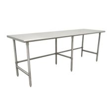 L&J SG1496-RCB 14x96-inch Stainless Steel Work Table with Cross Bar and Galvanized Legs