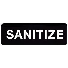 Winco SGN-329, 9x3-inch 'Sanitize' Black Information Sign