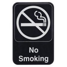 Winco SGN-601, 6x9-inch 'No Smoking' Black Information Sign