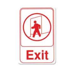 Winco SGN-681W, 6x9-inch 'Exit' White Information Sign