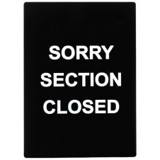 Winco SGN-804, 11.8x8.4-inch "Sorry Section Closed" Information Sign