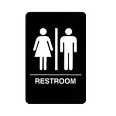 Winco SGNB-603, 6x9-inch 'Restroom' Braille Information Sign