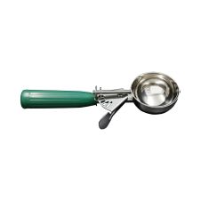 C.A.C. SICD-12GN, 2.66 Oz Stainless Steel Green Handle Thumb Disher