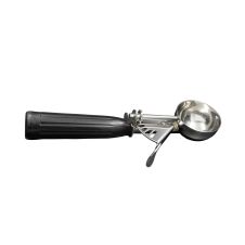 C.A.C. SICD-30BK, 1 Oz Stainless Steel Black Handle Thumb Disher