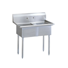 L&J SK1424-2 14x24-inch Stainless Steel 2-Compartment Utility Sink