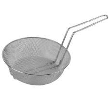 Thunder Group SLCB010F, 10-Inch Round Culinary Basket, Nickel Plated, Fine Mesh