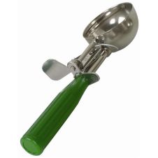 Thunder Group SLDS012, 2.6-Ounce Stainless Steel Ice Cream Disher, Coated Handle, Green