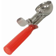 Thunder Group SLDS024, 1.3-Ounce Stainless Steel Ice Cream Disher, Coated Handle, Red