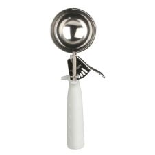 Thunder Group SLDS206P, 5.3-Ounce Stainless Steel Ice-Cream Disher, Size 8, Coated Handle, White