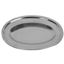 Thunder Group SLOP010, 10-Inch Stainless Steel Mirror Finish Oval Serving Platter
