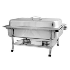 Thunder Group SLRCF002, 8-Quart Stainless Steel Full Size Weld Chafer with Plastic Footed-Set