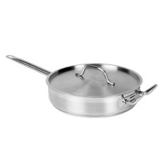 Thunder Group SLSAP4050, 5-Quart 18/0 Stainless Steel Saute Pan with Cover 