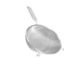 Thunder Group SLSTN5306, 6-Inch Single Stainless Steel Medium Mesh Strainer with Wooden Handle