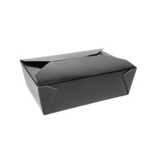CLOSEOUT - Pactiv SMB02BLK, 8.5x6.25x1.9-Inch 55 Oz Black #2 Folded Paper Take Out Box, 140/CS