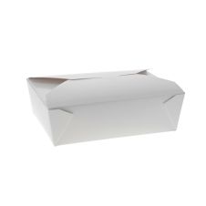CLOSEOUT - Pactiv SMB05WHT, 8.5x8.5x2.5-Inch White #5 Folded Paper Take Out Box, 100/CS