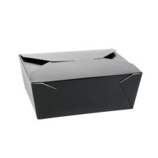 CLOSEOUT - Pactiv SMB08BLK, 6.75x5.5x2.5-Inch Black #8 Folded Paper Take Out Box, 130/CS