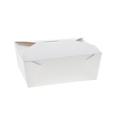CLOSEOUT - Pactiv SMB08WHT, 6.75x5.5x2.5-Inch White #8 Folded Paper Take Out Box, 130/CS