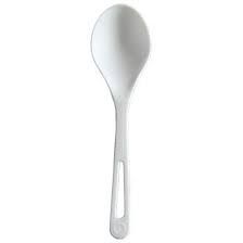 World Centric SO-PS-I, 6-inch White PLA Spoons, 750/CS