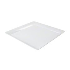 Fineline Settings SQ4414.WH, 14x14-inch Platter Pleasers Polystyrene White Square Platter, 20/CS