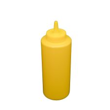 C.A.C. SQBT-12Y, 12 Oz Plastic Yellow Squeeze Bottle, 6/PK