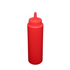 C.A.C. SQBT-8R, 8 Oz Plastic Red Squeeze Bottle, 6/PK