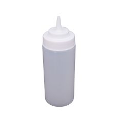 C.A.C. SQBT-W-16C, 16 Oz Plastic Clear Wide-Mouth Squeeze Bottle, 6/PK
