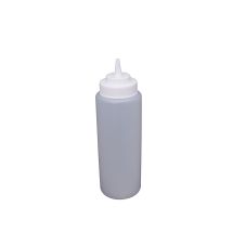 C.A.C. SQBT-W-32C, 32 Oz Plastic Clear Wide-Mouth Squeeze Bottle, 6/PK