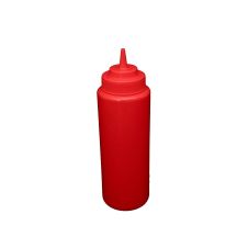C.A.C. SQBT-W-32R, 32 Oz Plastic Red Wide-Mouth Squeeze Bottle, 6/PK