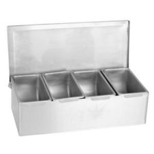 Thunder Group SSCD004, 4-Compartment Stainless Steel Condiment