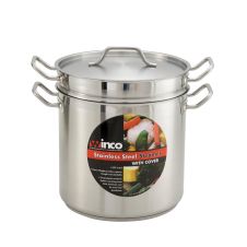 Winco SSDB-12S, 12-Quart Stainless Steel Cook Steamer & Pasta Cooker With Cover, 8.5, 9.3-Inch High, 10.2-Inch Diameter, NSF