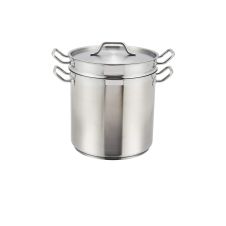Winco SSDB-20, 20-Quart 11.4-Inch High 11.8-Inch Diameter Stainless Steel Double Boiler With Cover, NSF