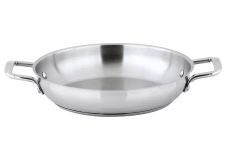 Winco SSOP-11, 11-Inch Dia Try-Ply Stainless Steel Omelet Pan w/o Lid, 2 Handles, NSF