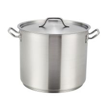 Winco SST-20, 20-Quart 10.25-Inch High 11.9-Inch Diameter Stainless Steel Stock Pot With Cover, NSF