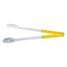 C.A.C. STCH-10YL, 10-inch Stainless Steel Tong with Yellow Handle