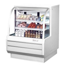 Turbo Air TCDD-48H-W-N, 48-Inch  Curved Glass High Profile Refrigerated Bakery Case - 2 Shelves